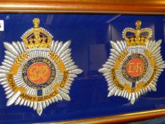 ROYAL ARMY SERVICE CORPS AND ROYAL CORPS OF TRANSPORT, A FRAME OF GOLD AND SILVER THREAD INSIGNIA