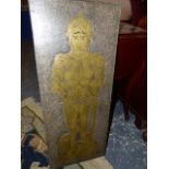 A GROUP OF FIVE 1970'S FINELY DETAILED BRASS RUBBING CASTS OF MEDIEVAL CHURCH BRASSES. LARGEST.