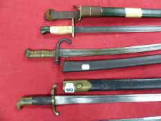 THREE MILITARY BAYONETS.