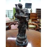 A BRONZE GROUP OF AENEAS CARRYING HIS CRIPPLED FATHER AWAY FROM TROY. H.68cms.