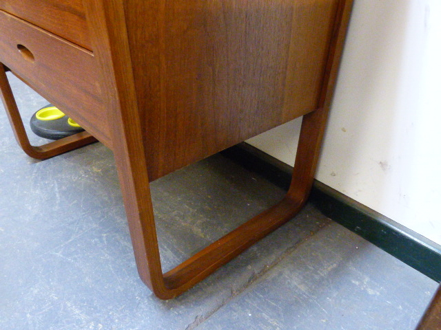 A MID CENTURY UNIFLEX TEAK CHEST OF SIX DRAWERS. 70 x 54 x H.108cms. - Image 7 of 7