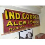 A LARGE IND COOPE'S ALES AND STOUTS ENAMEL ADVERTISING SIGN. 274 x 93cms.