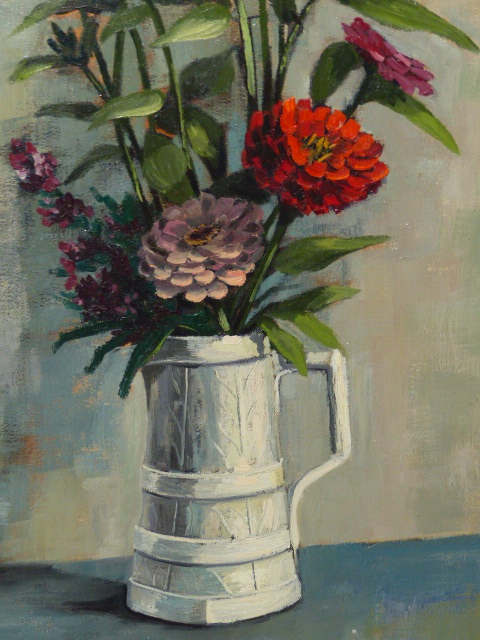 SEGUELA. 20th.CONTINENTAL SCHOOL. TWO FLORAL STILL LIFES, BOTH SIGNED, OIL ON CANVAS, LARGEST. 100 x - Image 9 of 14