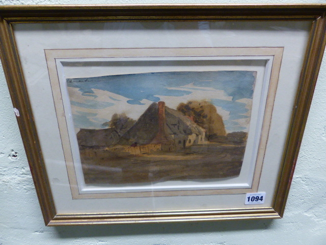 A SMALL19th.C.WATERCOLOUR SKETCH ATTRIB TO JOHN VARLEY, SEE NOTATION VERSO.