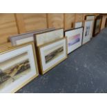 A COLLECTION OF 20th.C.AND CONTEMPORARY FRAMED WORKS TO INCLUDE LIMITED EDITION PRINTS, WATERCOLOURS