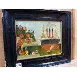 GINGER TILLEY. 20th/21st.C. ARR. A COLOURFUL PORT SCENE, SIGNED AND DATED 1971, OIL ON BOARD. 23 x