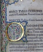 BOOK- MARCUS TULLIUS CICERO (106BC-43BC) A FINE AND RARE 1477 PRINTING OF THE AUTHORS WORK,