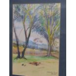 E.BOSTOCK. (1917-2006) ARR. AMBOSELLI, KENYA, SIGNED PASTEL AND WATERCOLOUR. 43 x 29cms TOGETHER