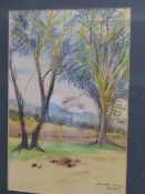 E.BOSTOCK. (1917-2006) ARR. AMBOSELLI, KENYA, SIGNED PASTEL AND WATERCOLOUR. 43 x 29cms TOGETHER