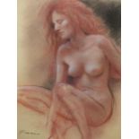 COLIN FROOMS. (1933-2017) ARR. OLIVIA, NUDE PASTEL STUDY, SIGNED. 29 x 41cms.