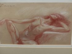 COLIN FROOMS. (1933-2017) ARR. NUDE STUDY, PASTEL, SIGNED, FRAMED AND GLAZED. 36 x 24cms.