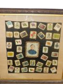 A COLLECTION OF FRAMED MILITARY RELATED CIGARETTE SILK TOGETHER WITH A COLLECTION OF BRITAIN'S