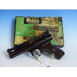 WEBLEY SENIOR AIR PISTOL 0.177 SERIAL No.1023 IN ORIGINAL BOX.