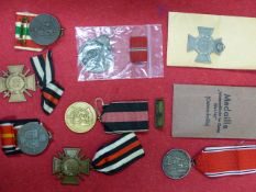 THREE 1914-18 WAR MEDALS, 22ND MARCH 1939 MEMEL MEDAL, EASTERN FRONT MEDAL, 13TH MARCH MEDAL,