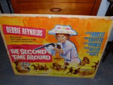 THE SECOND TIME AROUND FILM POSTER BY CHANTRELL STARRING DEBBIE REYNOLDS. 76.5 x 101cms STAPLED TO A