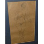 FIVE VARIOUS 20th.C.PICTURES TO INCLUDE WORKS BY OR AFTER JACQUES VILLON AND A DRAWING OF A STANDING