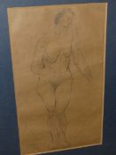 FIVE VARIOUS 20th.C.PICTURES TO INCLUDE WORKS BY OR AFTER JACQUES VILLON AND A DRAWING OF A STANDING