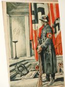 A THIRD REICH 9TH NOVEMBER 1923 POSTER BY HANS FRIEDMAN, MUCHEN TOGETHER WITH FOUR FURTHER RALLY