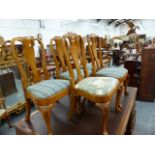 SET OF SEVEN BRIGHTS OF NETTLEBED OAK GEO 1 STYLE DINING CHAIRS INCLUDING A CARVER. (7)