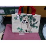 A RADLEY NATURALS RANGE GRAB BAG WITH BAMBOO AND PANDAS DECORATION COMPLETE WITH RADLEY CHARM AND