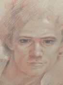 COLIN FROOMS. (1933-2017) ARR. THE FARING, PASTEL PORTRAIT STUDY, SIGNED, FRAMED AND GLAZED. 27 x