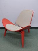 A RARE DANISH CARL HANSEN-HANS WEGNER SHELL CHAIR.