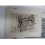 A SMALL COLLECTION OF 19th AND 20th.C. ETCHINGS AND OTHER PRINTS, TO INCLUDE WORKS BY SEYMOUR HADEN,