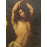 SCHOOL OF WILLIAM ETTY. (1787-1849) ST.SEBASTIAN, OIL ON CANVAS, UNFRAMED. 61 x 46cms TOGETHER