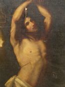 SCHOOL OF WILLIAM ETTY. (1787-1849) ST.SEBASTIAN, OIL ON CANVAS, UNFRAMED. 61 x 46cms TOGETHER