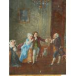 V.MANZ. 19th.C.CONTINENTAL SCHOOL. THE TOAST, SIGNED OIL ON BOARD. 26 x 21cms.