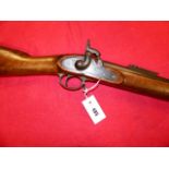 A BRITISH PATTERN 1842 SEA SERVICE RIFLED MUSKET, BARREL LENGTH 77cms., THE LOCK MARKED TOWER VR AND