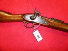 A BRITISH PATTERN 1842 SEA SERVICE RIFLED MUSKET, BARREL LENGTH 77cms., THE LOCK MARKED TOWER VR AND