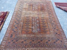 AN ANTIQUE AFGHAN ENGSI RUG. 260 x 177cms.