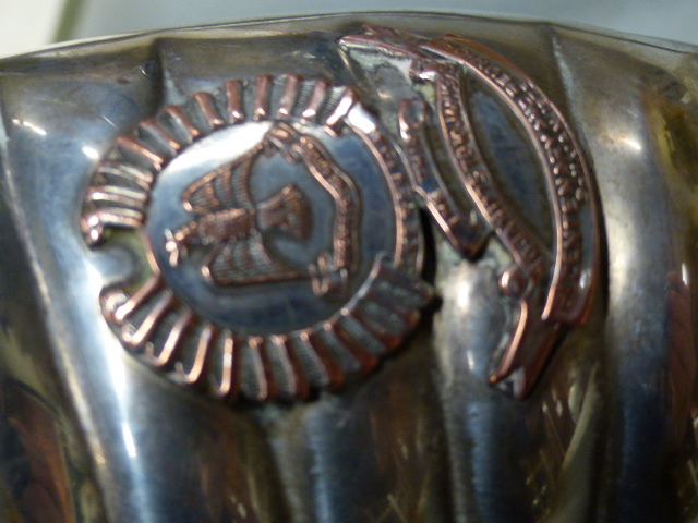 BICENTENARY AND REUNION ELECTROPLATE DRINKING HORN BEARING THE BADGE OF THE INDIAN BRIGADE OF - Image 5 of 7