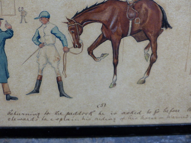 19th/20th.C.ENGLISH SCHOOL. FIVE COMIC HORSE RACING SCENES, WATERCOLOUR. 15 x 18cms TOGETHER WITH - Image 11 of 17