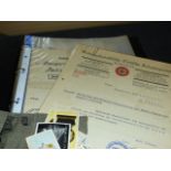 THIRD REICH COLLECTION OF DOCUMENTS, PAPERWORK, CIGARETTE CARDS, ETC (PARCEL)
