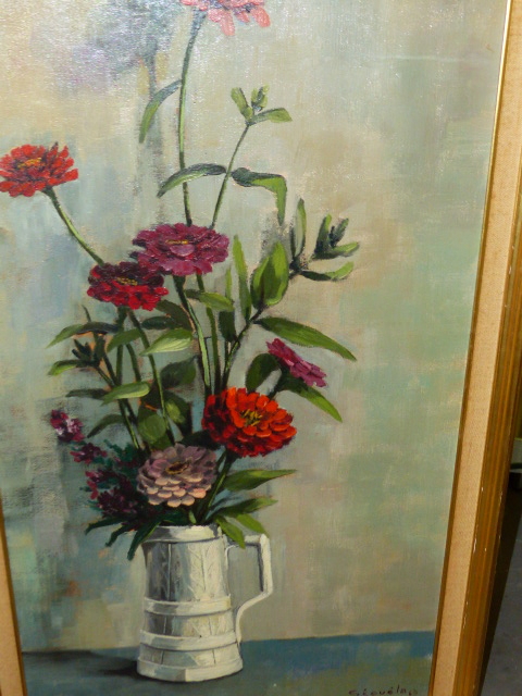 SEGUELA. 20th.CONTINENTAL SCHOOL. TWO FLORAL STILL LIFES, BOTH SIGNED, OIL ON CANVAS, LARGEST. 100 x - Image 8 of 14