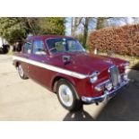 A SINGER GAZELLE SALOON-BSJ943. 1963. MAROON/ BEIGE LIVERY. GOOD RUNNING AND DRIVING CONDITION TAX/