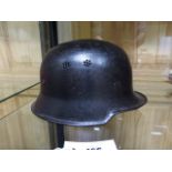 THIRD REICH POLICE HELMET, SINGLE DECAL SCRATCHED OUT.