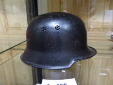 THIRD REICH POLICE HELMET, SINGLE DECAL SCRATCHED OUT.