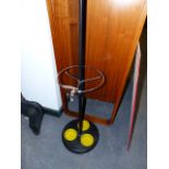A MID CENTURY RETRO COAT STAND WITH CHROME FITTINGS.