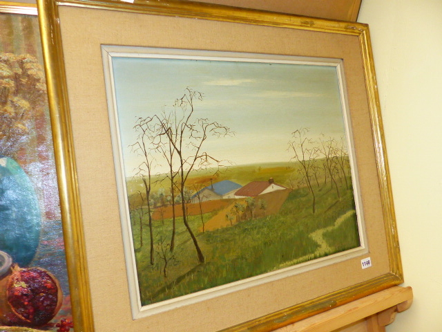 SEGUELA. 20th.C.CONTINENTAL SCHOOL. A RURAL FARM, SIGNED OIL ON CANVAS. 47 x 55cms TOGETHER WITH A - Image 12 of 14