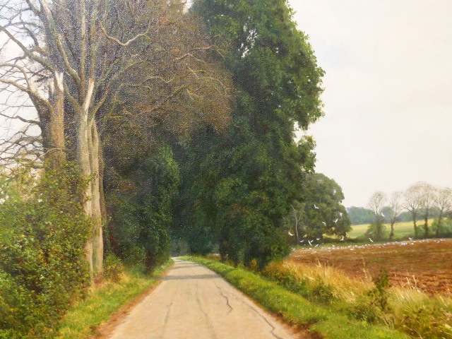 DAVID SMITH. CONTEMPORARY. ARR. LANE TO EAST HYDE, ESSEX, SIGNED OIL ON CANVAS. 67 x 92cms. - Image 3 of 18