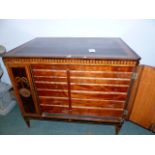 AN INLAID NEOCLASSICAL MAHOGANY LARGE COLLECTOR'S CABINET / CHEST, SATINWOOD CROSS BANDED WITH