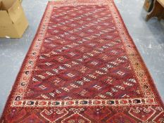 AN ANTIQUE TURKOMAN MAIN CARPET. 324 x 189cms.