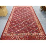 AN ANTIQUE TURKOMAN MAIN CARPET. 324 x 189cms.