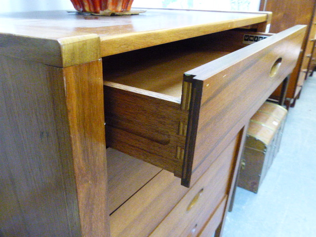 A MID CENTURY UNIFLEX TEAK CHEST OF SIX DRAWERS. 70 x 54 x H.108cms. - Image 4 of 7