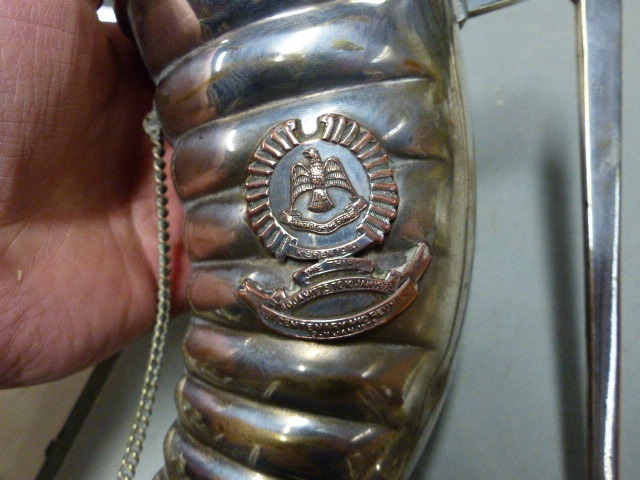BICENTENARY AND REUNION ELECTROPLATE DRINKING HORN BEARING THE BADGE OF THE INDIAN BRIGADE OF - Image 6 of 7