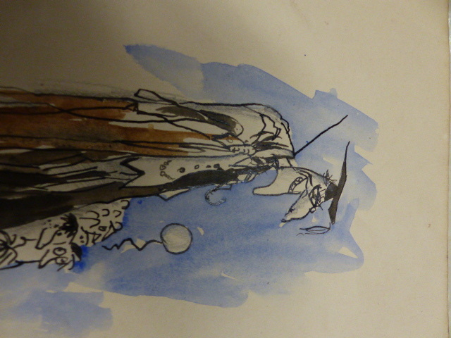 RONALD SEARLE. (1920-2011) ARR. THE MASTER, SIGNED AND DATED 1966, WATERCOLOUR, UNFRAMED. 32 x - Image 2 of 9