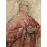 HANS SCHWARZ. (1922-2003) ARR. THE CARDINAL, SIGNED AND DATED 1961, OIL ON BOARD. 91 x 58cms.